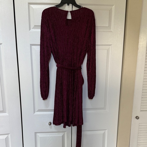 Chic Long-Sleeve Dress in Deep Red - Picture 3 of 3